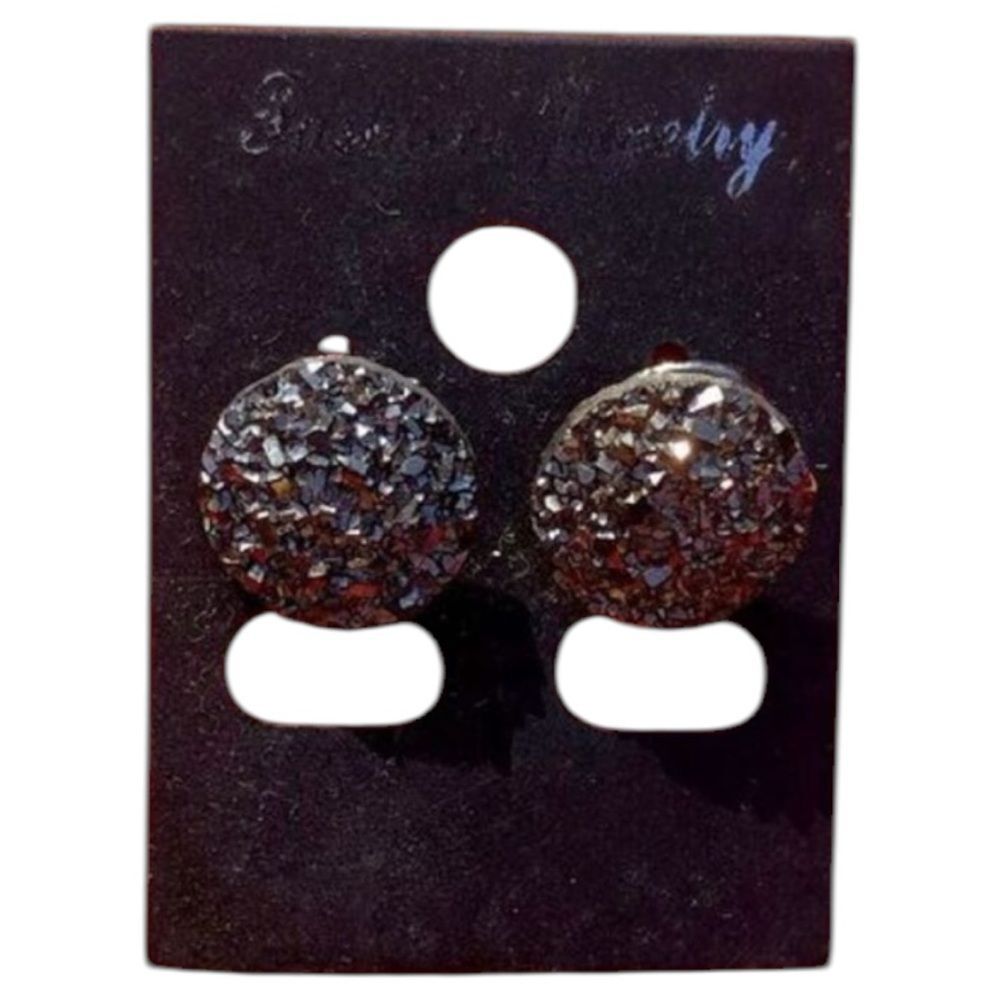 NWT Art Deco Stud Metallic Earrings Post‑Back Cocktail Formalwear Glam NEW